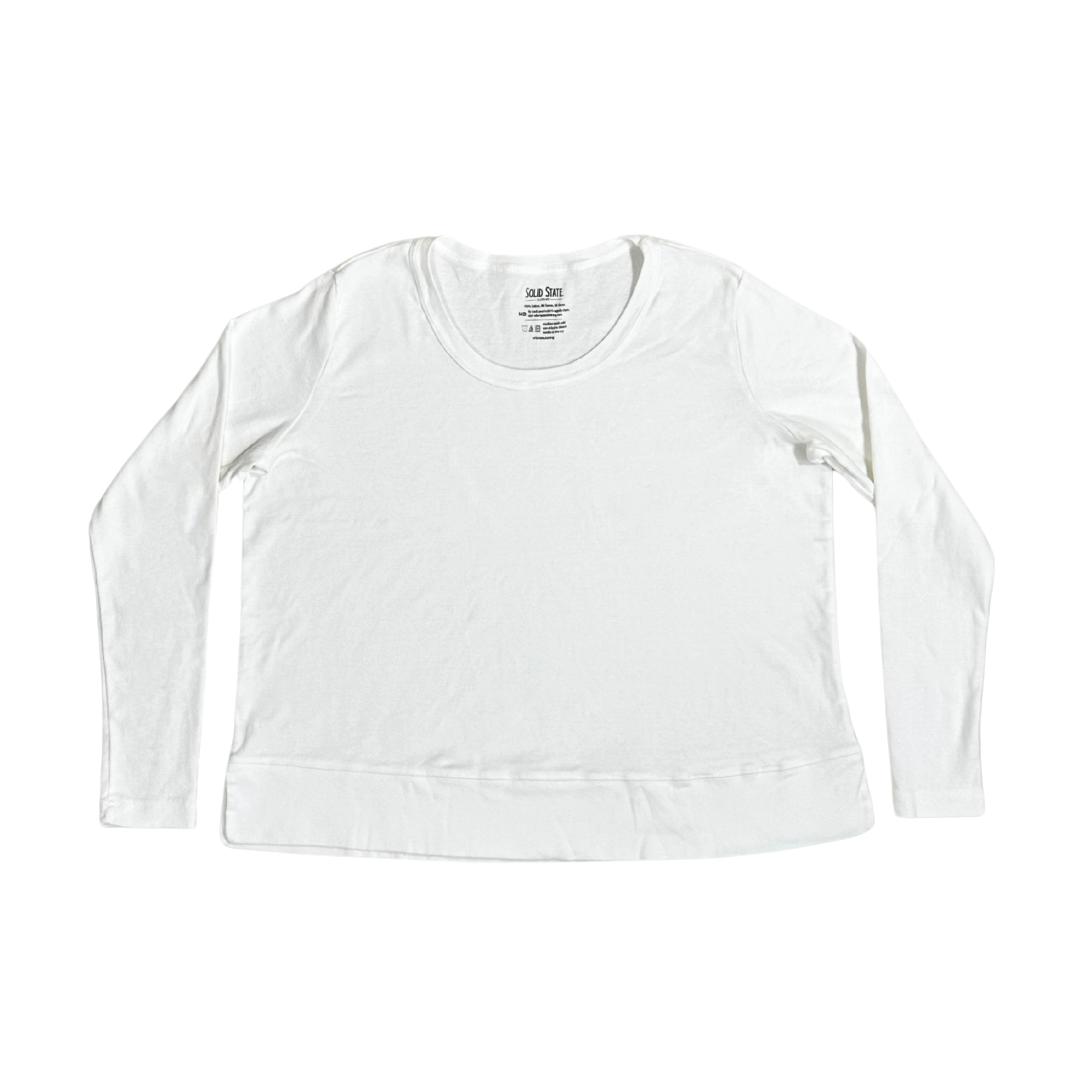 Women's NC Ribbed Cotton Relaxed Long Sleeve T-Shirt - White