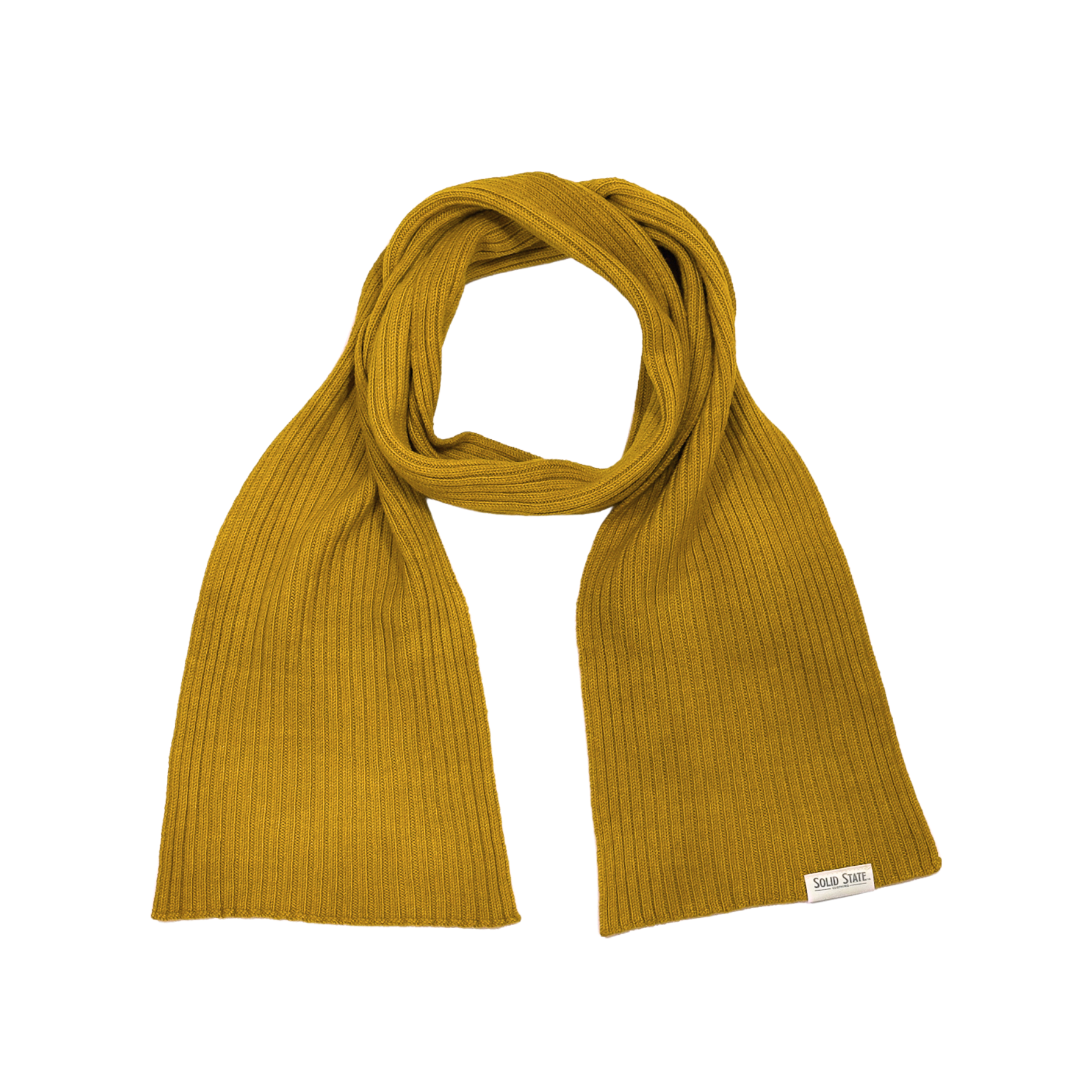 Marigold yellow scarf on a white background