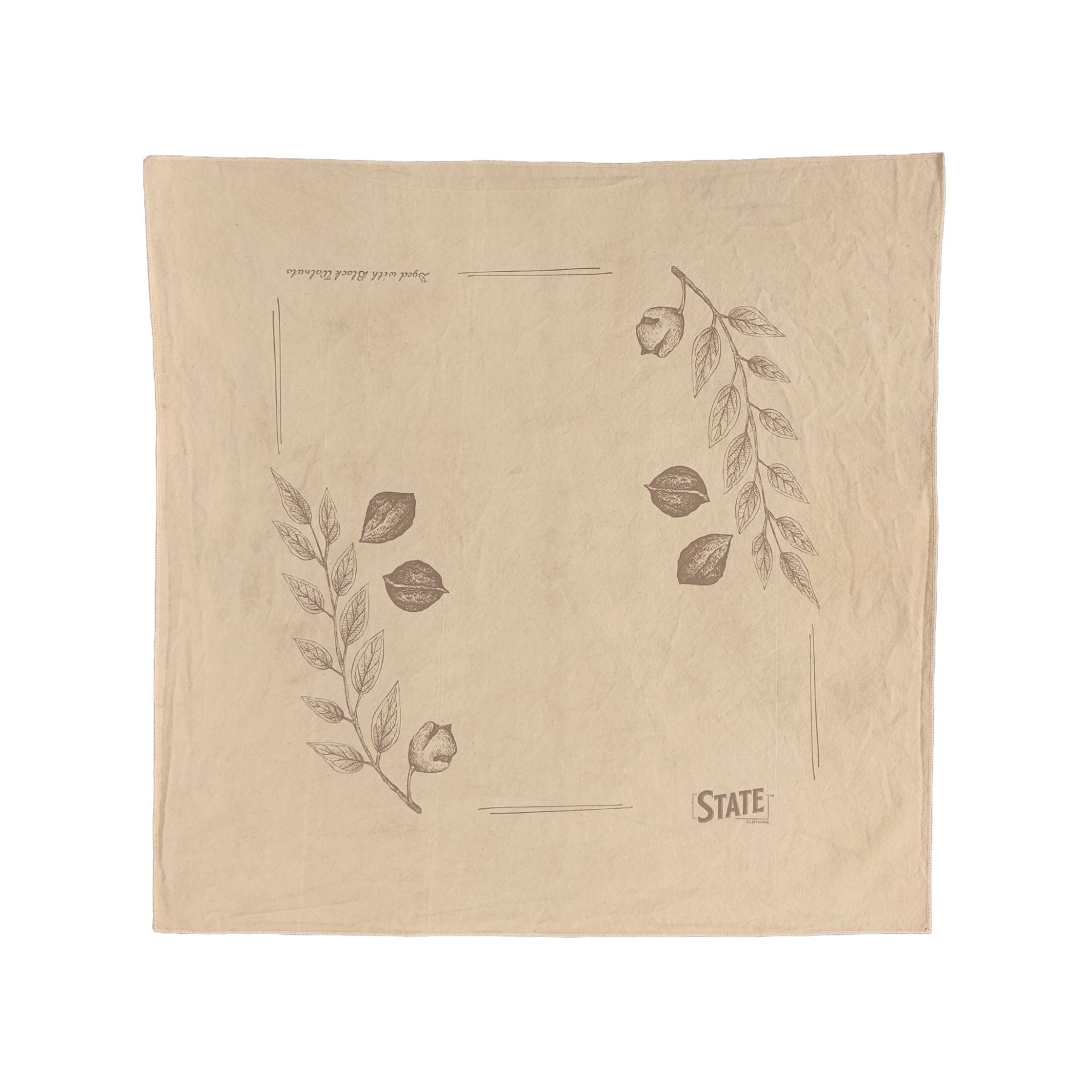Natural Dye Organic Cotton Bandana - Black Walnut