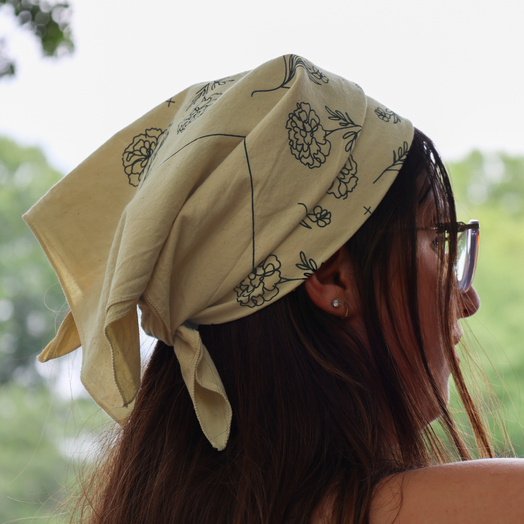 Natural Dye Organic Cotton Bandana - Marigold