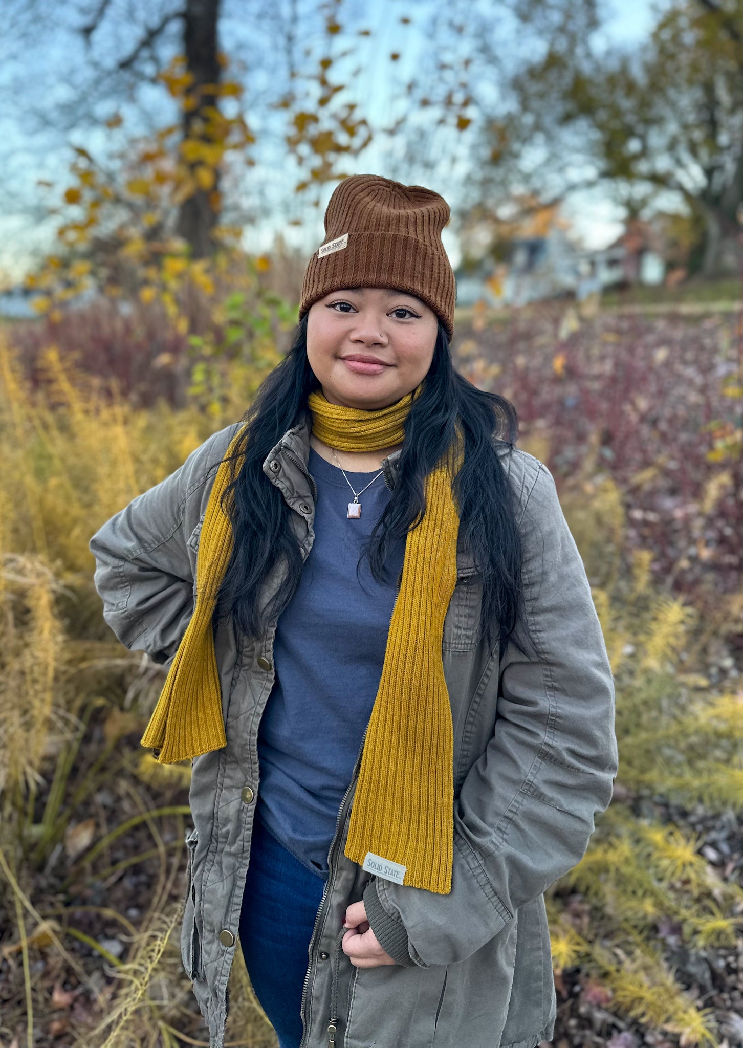 Natural Dye Wool Beanie - Walnut