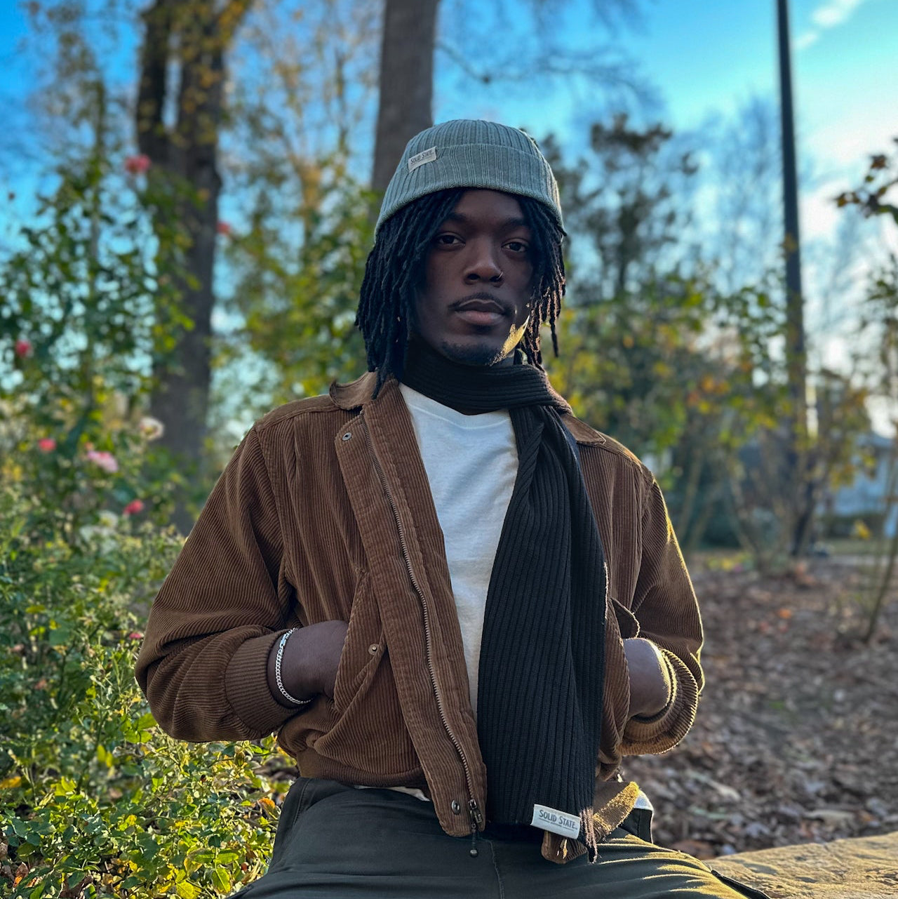 Natural Dye Wool Beanie - Steel