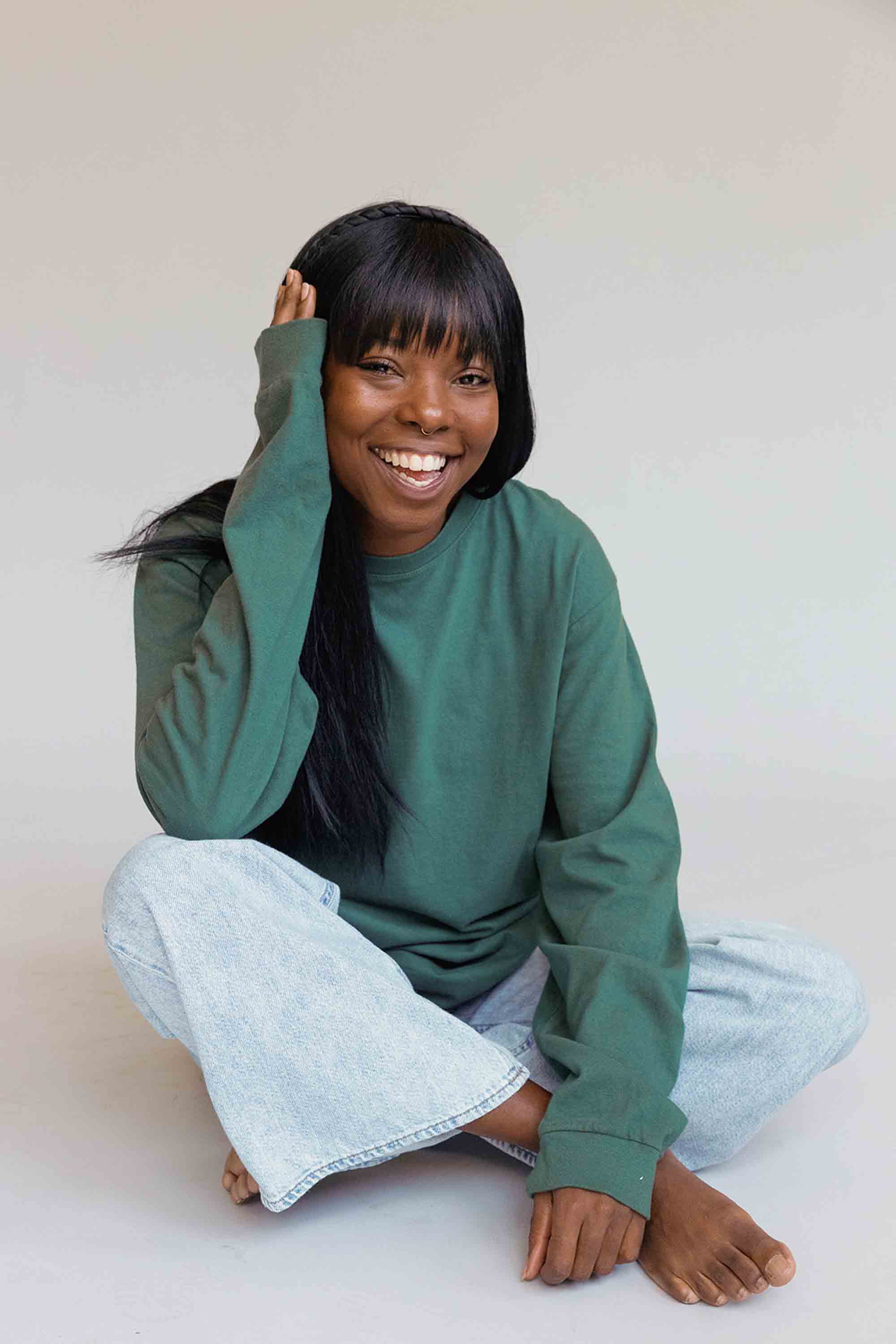 North Carolina Cotton Long Sleeve T-Shirt - Pomegranate