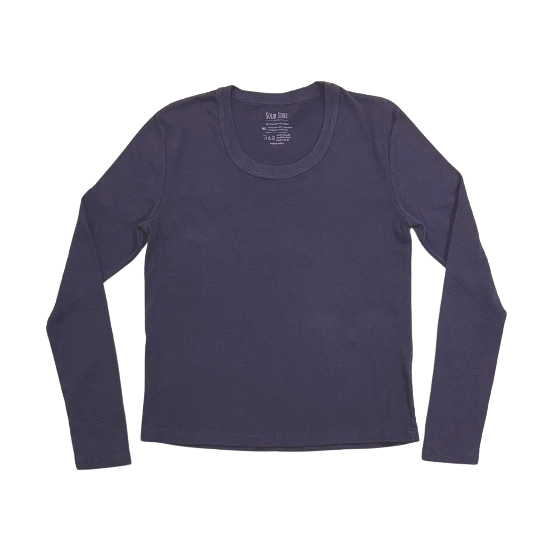 Women's NC Ribbed Cotton Fitted Long Sleeve T-Shirt - Soft Black