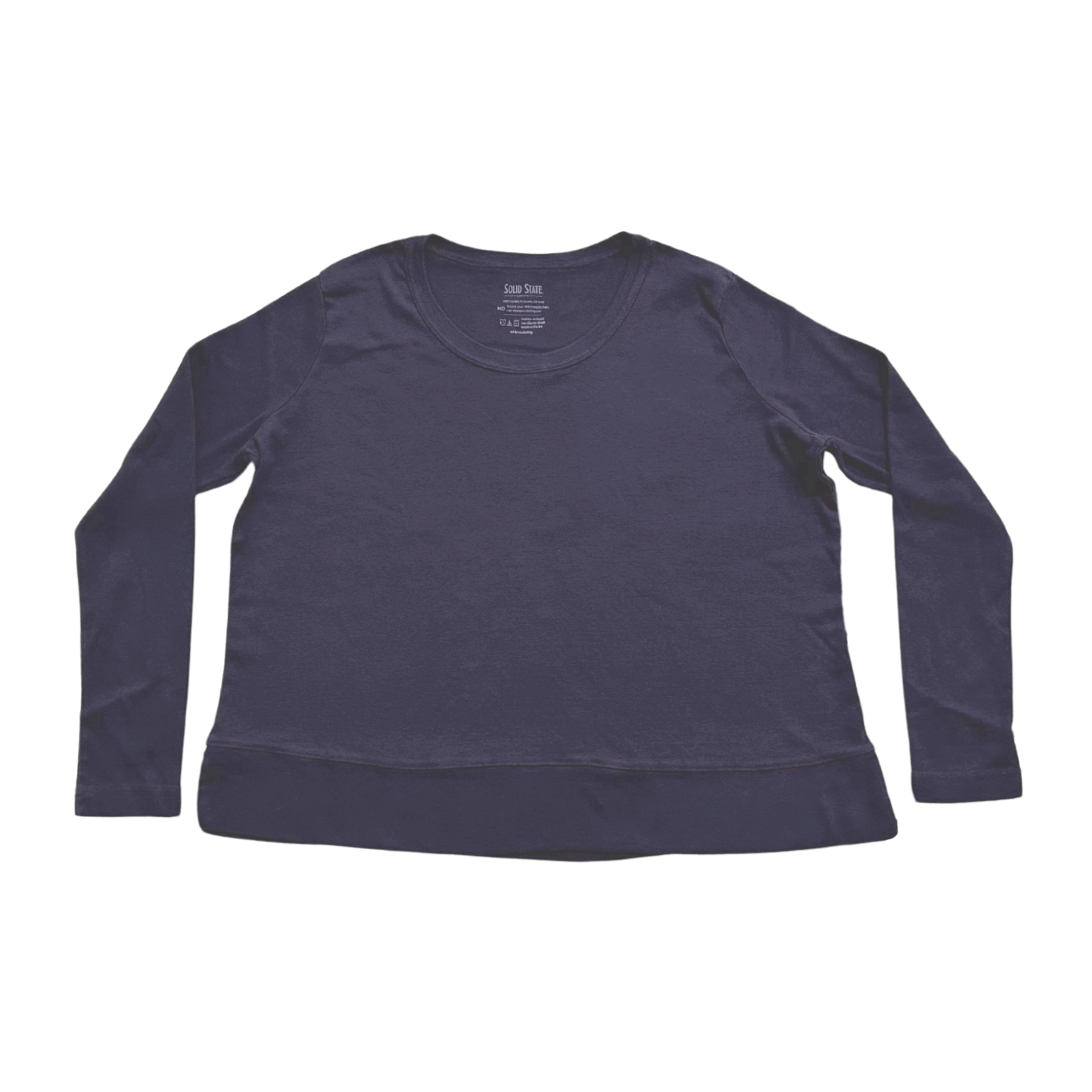 Women's NC Ribbed Cotton Relaxed Long Sleeve T-Shirt - Soft Black