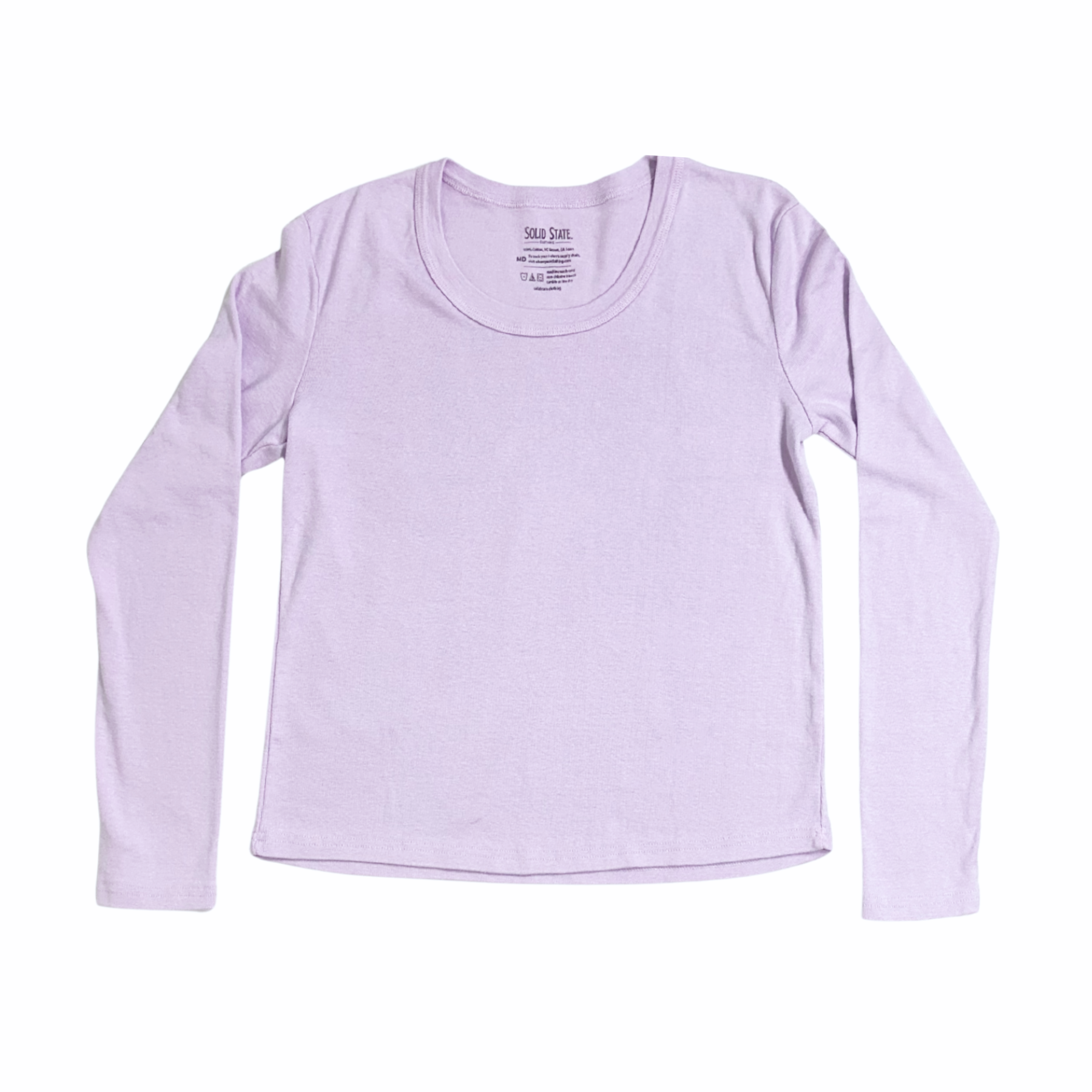 Women's NC Ribbed Cotton Fitted Long Sleeve T-Shirt - Lavender
