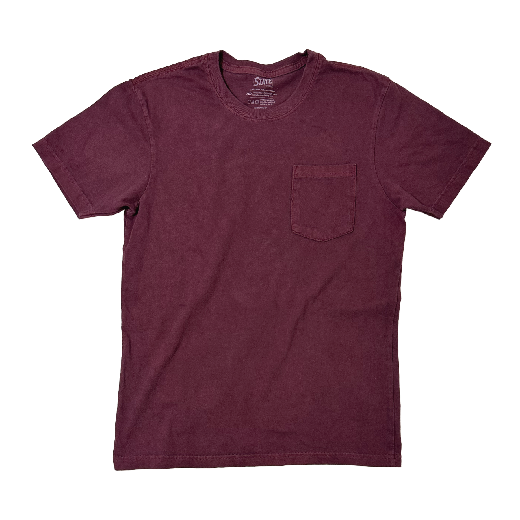 Natural Dye Pocket T-Shirt - Cabernet