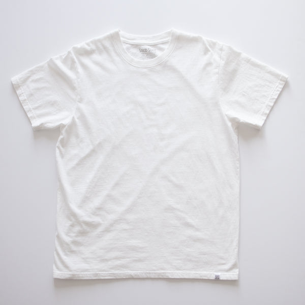 A white, American-made Solid State Clothing North Carolina Cotton T-Shirt lies against a plain background